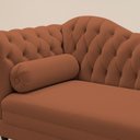 Ver imagem 4 de Divã Recamier Chaise Longue Lavínia 150cm Capitonê Pés de Madeira Bouclê Terracota - Desk