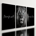 Ver imagem 1 de Kit 3 Quadro Decorativo Leão de Judá Preto Jesus Cristã Deus Qualidade Premium Moderno Luxo 28x20cm