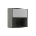 Ver imagem 2 de Armário Aéreo Cozinha 70 Cm Domus 1 Porta com Nicho Silver/branco - Hecol Móveis
