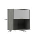 Ver imagem 4 de Armário Aéreo Cozinha 70 Cm Domus 1 Porta com Nicho Silver/branco - Hecol Móveis