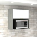 Ver imagem 1 de Armário Aéreo Cozinha 70 Cm Domus 1 Porta com Nicho Silver/branco - Hecol Móveis