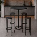 Ver imagem 1 de Conjunto Mesa Bistrô Alabama com 4 Banquetas Alta Kassel Cor Preto - Kmj