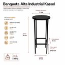 Ver imagem 2 de Conjunto Mesa Bistrô Alabama com 4 Banquetas Alta Kassel Cor Preto - Kmj