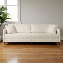 Ver imagem 6 de Sofá Fixo Ravi 3 Lugares Luxo 2,30m Castellar Móbile Branco Corino Off White