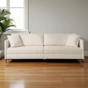 Ver imagem 6 de Sofá Fixo Ravi 3 Lugares Luxo 2,30m Castellar Móbile Branco Corino Off White