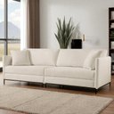 Ver imagem 1 de Sofá Fixo Ravi 3 Lugares Luxo 2,30m Castellar Móbile Branco Corino Off White