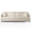 Ver imagem 2 de Sofá Fixo Ravi 3 Lugares Luxo 2,30m Castellar Móbile Branco Corino Off White