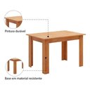 Ver imagem 4 de Conjunto Mesa de Jantar Retangular Palace Mel 4 Cadeiras Sol Linho Bege
