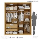 Ver imagem 6 de Conjunto Infantil/Juvenil Guarda-Roupa e Cômoda em MDF Lizz Marrom Hannover Fendi