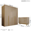 Ver imagem 3 de Conjunto Infantil/Juvenil Guarda-Roupa e Cômoda em MDF Lizz Marrom Hannover Fendi