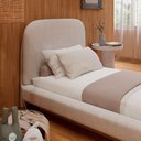 Ver imagem 4 de Cama Solteiro e Cabeceira Estofada 100% Mdf sob Medida Luxo Cor:linho Persa