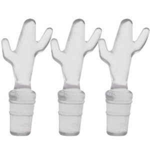 3 Tampas para Fechar Garrafa de Vinhos Espumante Rolha 8x2cm Pvc Cactus Transparente