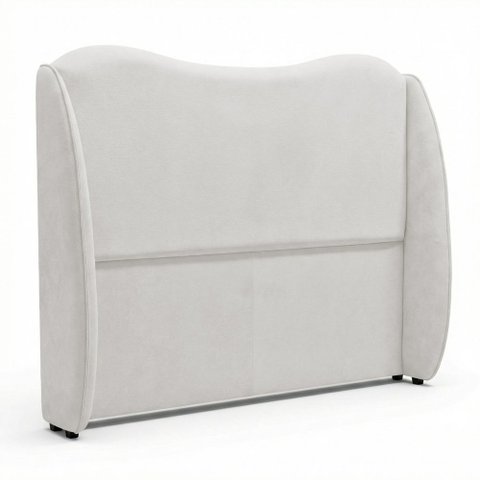 Cabeceira Orgânica para Cama Box Casal Padrão Luma 140cm Bouclê Branco - Abmaza