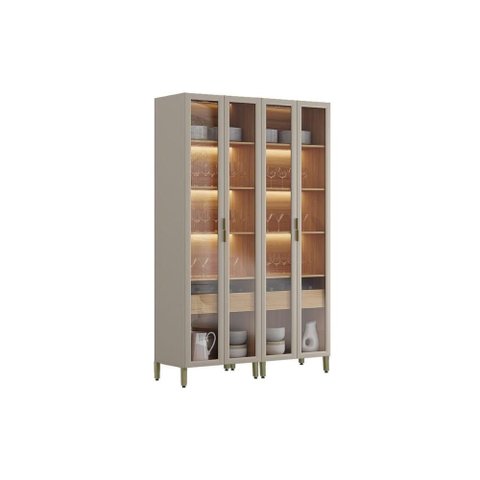 Cristaleira Sala Jantar Allure LED Reflecta 140cm Gris Linea