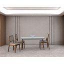 Ver imagem 2 de Mesa de Jantar 180cm Tampo em Vidro/MDF Onix Branco/Mel/Off White