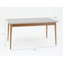 Ver imagem 3 de Mesa de Jantar 180cm Tampo em Vidro/MDF Onix Branco/Mel/Off White