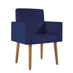 Poltrona Nina Escritório Recepção Pés Palito - Balaqui Decor Cor:azul Marinho - 1