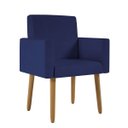 Ver imagem 1 de Poltrona Nina Escritório Recepção Pés Palito - Balaqui Decor Cor:azul Marinho