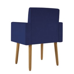 Poltrona Nina Escritório Recepção Pés Palito - Balaqui Decor Cor:azul Marinho - 5