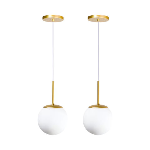 Kit2 Lustre Bolinha Jabuticaba Dourado – Lavabo, Quarto e Sala