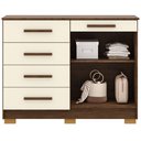 Ver imagem 3 de Cômoda Sapateira para Quarto 2 Portas 5 Gavetas Biana V01 Imbuia Champanhe - Lyam Decor