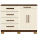Ver imagem 2 de Cômoda Sapateira para Quarto 2 Portas 5 Gavetas Biana V01 Imbuia Champanhe - Lyam Decor