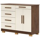 Ver imagem 1 de Cômoda Sapateira para Quarto 2 Portas 5 Gavetas Biana V01 Imbuia Champanhe - Lyam Decor