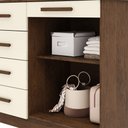 Ver imagem 5 de Cômoda Sapateira para Quarto 2 Portas 5 Gavetas Biana V01 Imbuia Champanhe - Lyam Decor