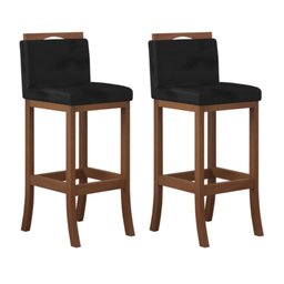 Conjunto 2 Banquetas Alta em Madeira Maciça Londres  - 2