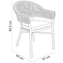 Ver imagem 4 de Cadeira Decorativa para Área Gourmet Base Grafite Corda Náutica Medan R01 Amêndoa