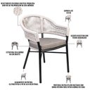 Ver imagem 5 de Cadeira Decorativa para Área Gourmet Base Grafite Corda Náutica Medan R01 Amêndoa