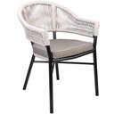 Ver imagem 1 de Cadeira Decorativa para Área Gourmet Base Grafite Corda Náutica Medan R01 Amêndoa