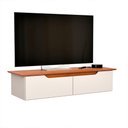Ver imagem 1 de Rack Aparador Suspenso Flow com 2 Portas Basculante Off White/freijo