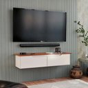 Ver imagem 2 de Rack Aparador Suspenso Flow com 2 Portas Basculante Off White/freijo