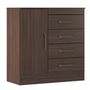 Ver mais imagens de Guarda Roupa Solteiro Astro com Multiuso Viena com Cômoda Montevidéu Café Touch - Demóbile
