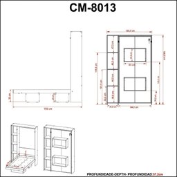 Cama Articulada Solteiro 4 Prateleiras 2 Nichos 128,5X193Cm Cm8013  - 8