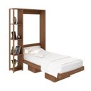 Ver imagem 5 de Cama Articulada Solteiro 4 Prateleiras 2 Nichos 128,5x193cm CM8013 Laranja/Amêndoa