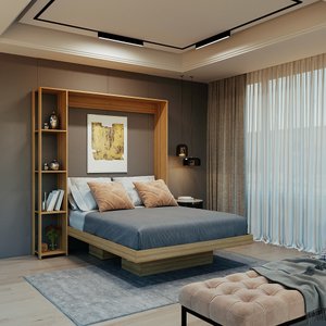 Cama Articulada de Casal com 4 Prateleiras e 2 Nichos CM8014