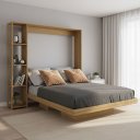 Ver imagem 1 de Cama Articulada de Casal com 4 Prateleiras e 2 Nichos CM8014 Laranja/Amêndoa