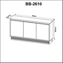 Ver imagem 3 de Balcão Buffet 3 Portas 1 Gaveta BB2610 Tecnomobili Bege/Marrom