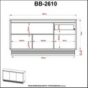 Ver imagem 7 de Balcão Buffet 3 Portas 1 Gaveta BB2610 Tecnomobili Bege/Marrom