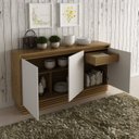 Ver imagem 1 de Balcão Buffet 3 Portas 1 Gaveta BB2610 Tecnomobili Bege/Marrom