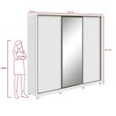 Ver imagem 3 de Guarda-roupa Casal 100% Mdf 3 Portas 6 Gavetas Vitta 2,70 Glass e Pés Branco
