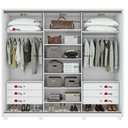 Ver imagem 4 de Guarda-roupa Casal 100% Mdf 3 Portas 6 Gavetas Vitta 2,70 Glass e Pés Branco