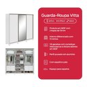Ver imagem 5 de Guarda-roupa Casal 100% Mdf 3 Portas 6 Gavetas Vitta 2,70 Glass e Pés Branco