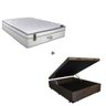 Cama Box Baú Casal Suede Marrom com Colchão - Portobel - Ecstasy Molas Ensacadas - 1
