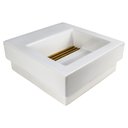 Ver imagem 1 de Cuba de Sobrepor Retangular com Grelha e Válvula Oculta 42,5x41cm Branco Gold Matte - L.1042.gl.mt.1