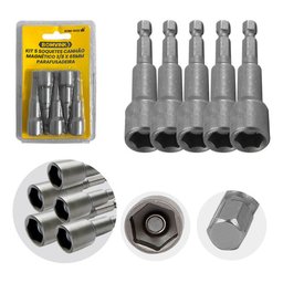 Kit Soquetes Canhão 3/8 Polegadas Furadeira e Parafusadeira - 2