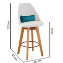 Ver imagem 4 de Kit 10 Banquetas Alta Maya Giratória Com Encosto Gourmet Linho Bege e Almofada Sintético Azul