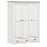 Guarda Roupa 3 Portas 2 Gavetasetas Topazio Branco/carvalho - 1